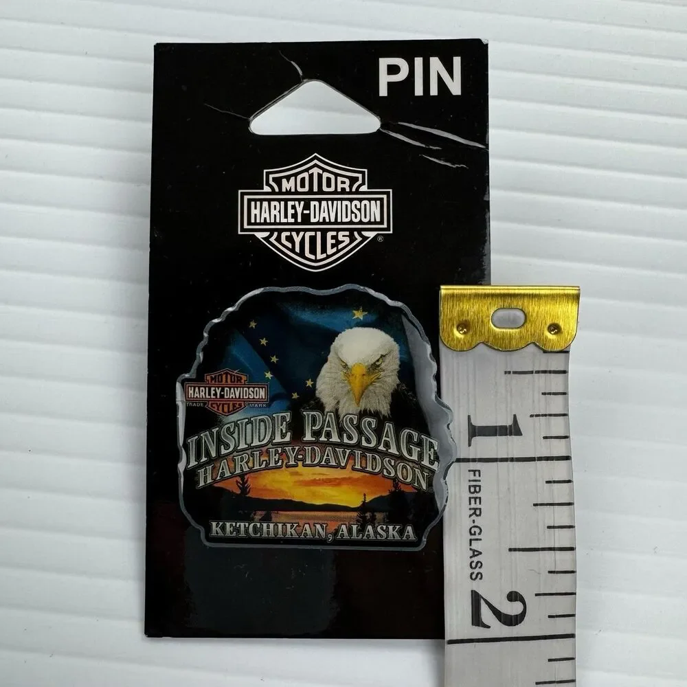 Harley Davidson Pin Ketchikan Alaska Eagle Inside Passage Souvenir